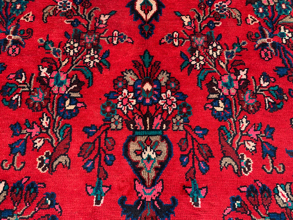11'8 x 8'11 Hand-Knotted Persian Wool Rug in Red, Blue & Ivory Traditional Medallion Design | KBHM-1060