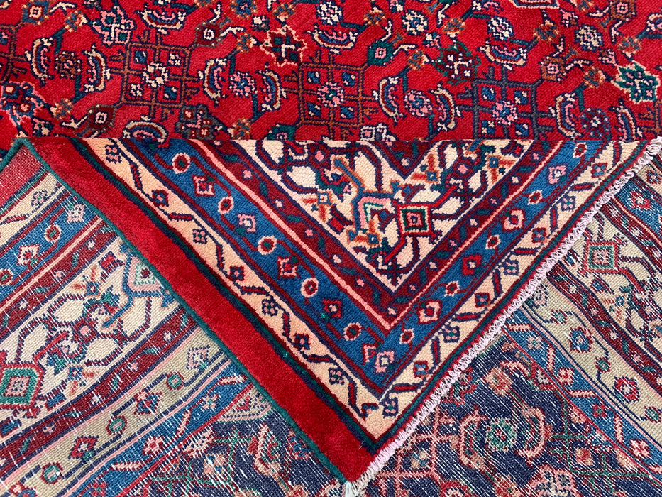11'7 x 8'10 Hand-Knotted Persian Wool Rug in Red, Blue & Ivory Traditional Medallion Design | KBHM-1061