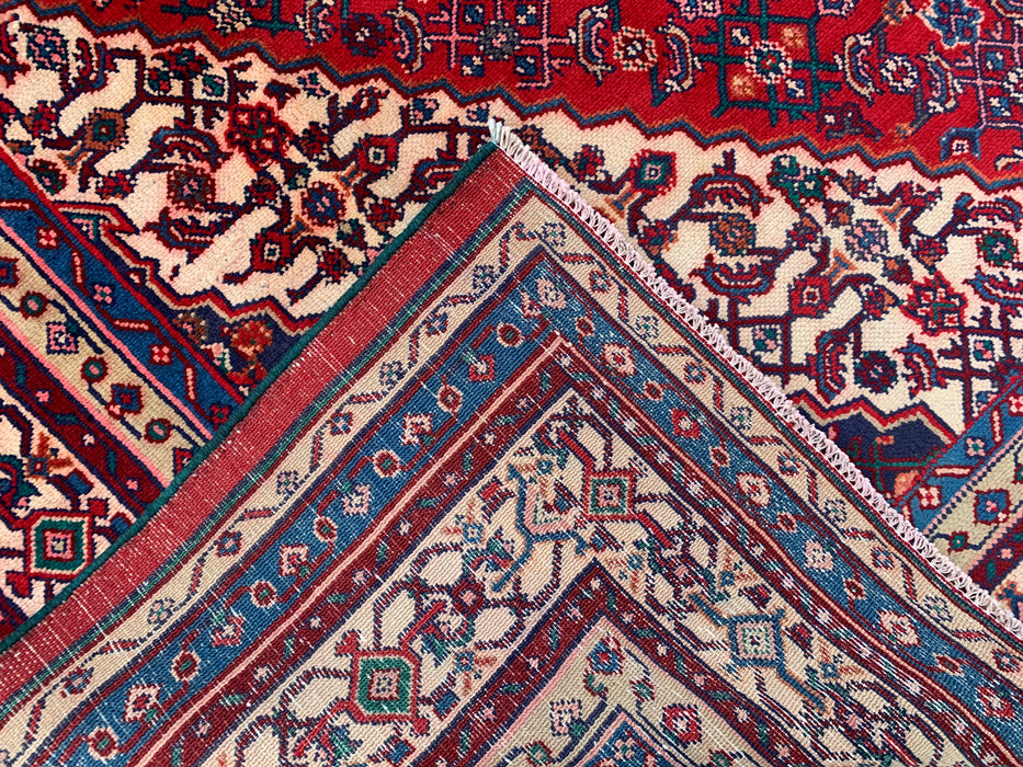 11'7 x 8'10 Hand-Knotted Persian Wool Rug in Red, Blue & Ivory Traditional Medallion Design | KBHM-1061
