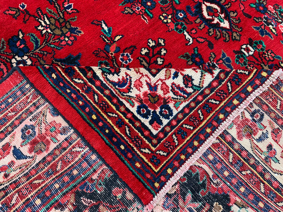 11'8 x 8'7 Hand-Knotted Persian Wool Rug in Red, Blue & Ivory Traditional Medallion Design | KBHM-1062