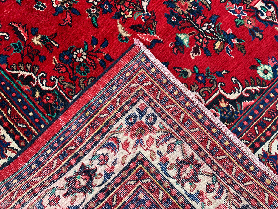 11'8 x 8'7 Hand-Knotted Persian Wool Rug in Red, Blue & Ivory Traditional Medallion Design | KBHM-1062