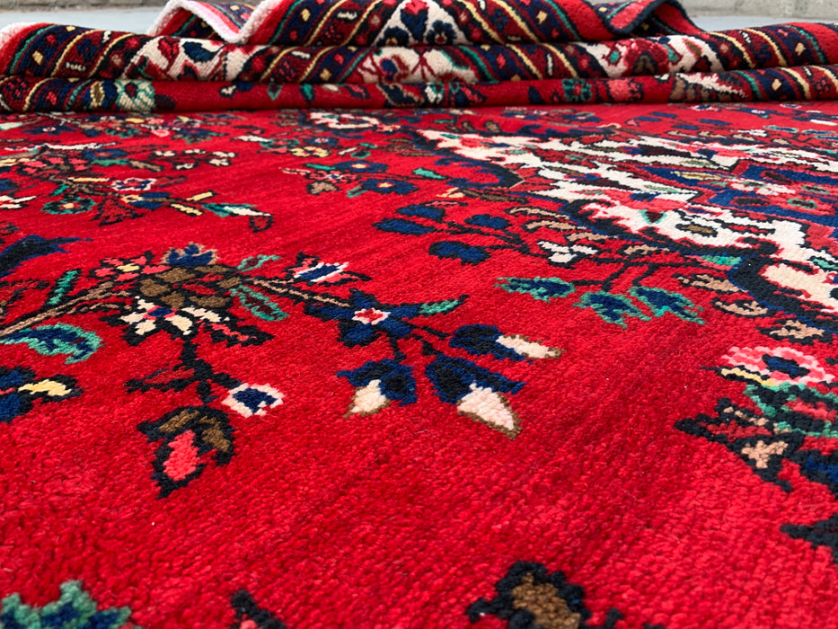 11'8 x 8'7 Hand-Knotted Persian Wool Rug in Red, Blue & Ivory Traditional Medallion Design | KBHM-1062