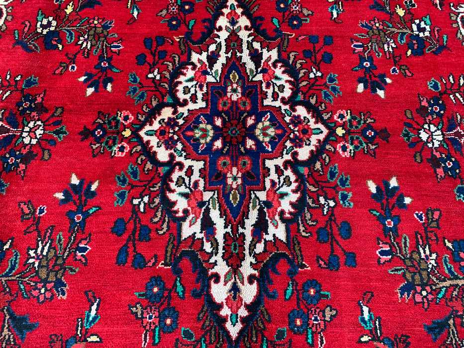 11'8 x 8'7 Hand-Knotted Persian Wool Rug in Red, Blue & Ivory Traditional Medallion Design | KBHM-1062