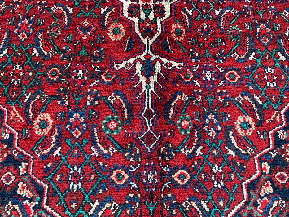 11'7 x 8'8 Hand-Knotted Persian Wool Rug in Red, Blue & Ivory Traditional Medallion Design | KBHM-1064