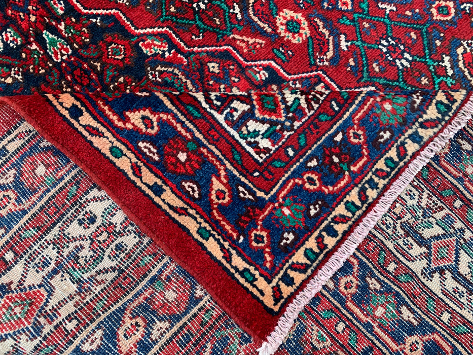 11'7 x 8'8 Hand-Knotted Persian Wool Rug in Red, Blue & Ivory Traditional Medallion Design | KBHM-1064
