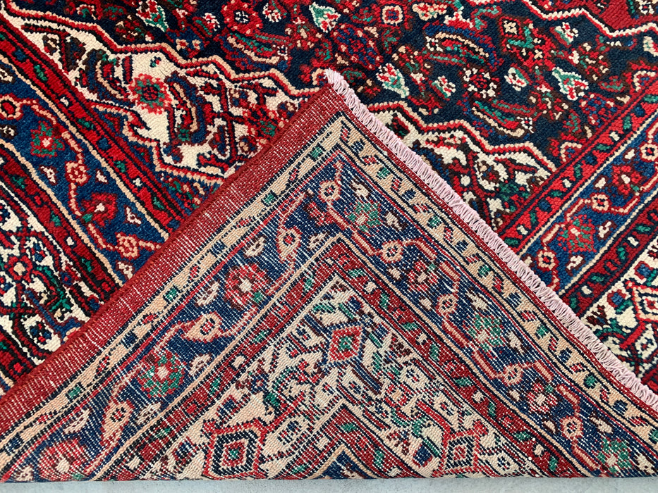 11'7 x 8'8 Hand-Knotted Persian Wool Rug in Red, Blue & Ivory Traditional Medallion Design | KBHM-1064