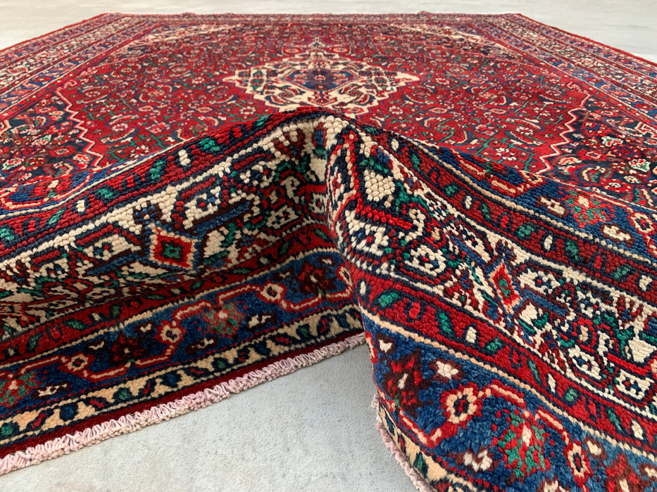 11'7 x 8'8 Hand-Knotted Persian Wool Rug in Red, Blue & Ivory Traditional Medallion Design | KBHM-1064