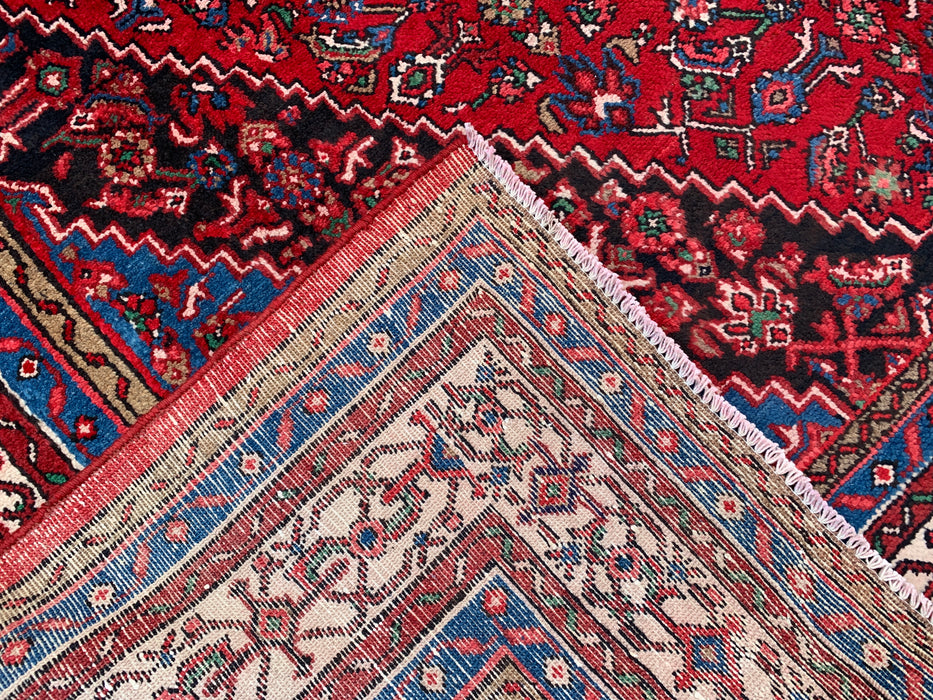 11'6 x 8'7 Hand-Knotted Persian Wool Rug in Red, Blue & Ivory Traditional Medallion Design | KBHM-1065