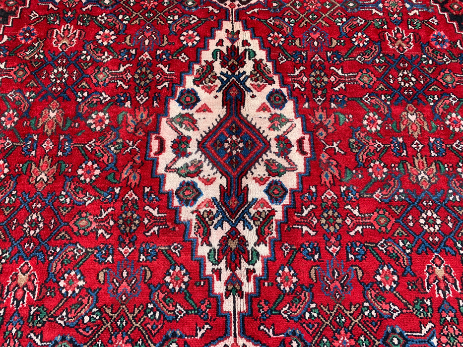 11'6 x 8'7 Hand-Knotted Persian Wool Rug in Red, Blue & Ivory Traditional Medallion Design | KBHM-1065