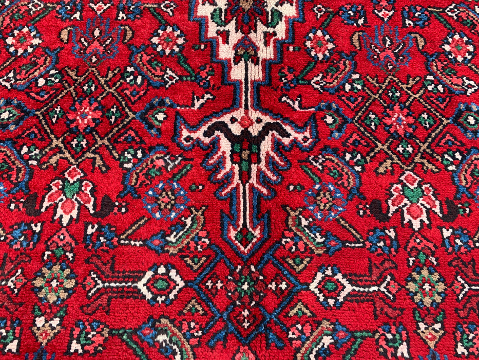 11'6 x 8'7 Hand-Knotted Persian Wool Rug in Red, Blue & Ivory Traditional Medallion Design | KBHM-1065