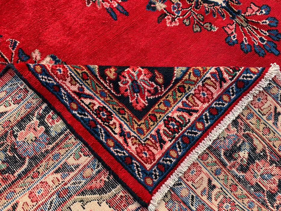 11'11 x 9'0 Hand-Knotted Persian Wool Rug in Red, Blue & Ivory Traditional Medallion Design | KBHM-1066