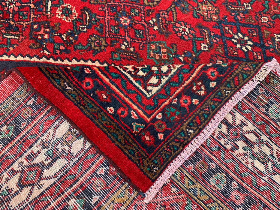 11'7 x 8'8 Hand-Knotted Persian Wool Rug in Red, Navy & Ivory Traditional Medallion Design | KBHM-1075