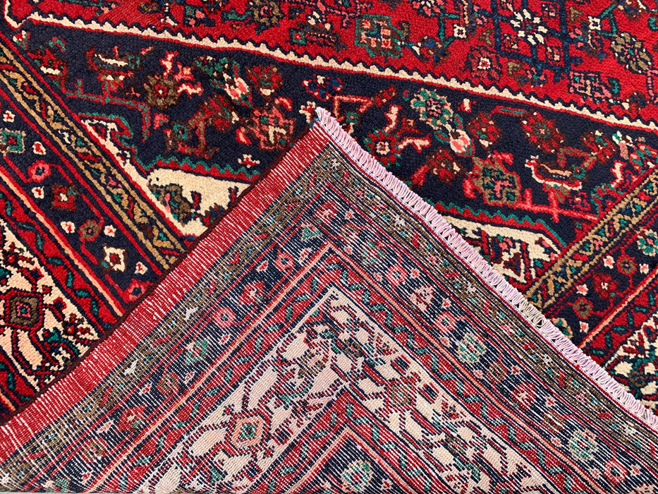 11'7 x 8'8 Hand-Knotted Persian Wool Rug in Red, Navy & Ivory Traditional Medallion Design | KBHM-1075
