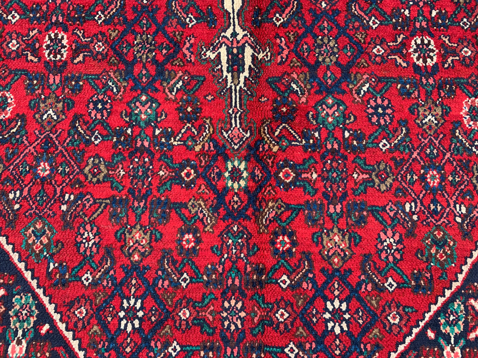 11'7 x 8'8 Hand-Knotted Persian Wool Rug in Red, Navy & Ivory Traditional Medallion Design | KBHM-1075