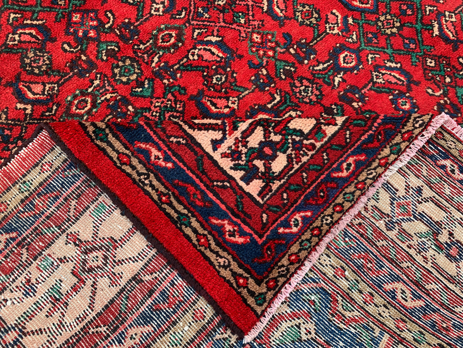 KBHM-1078 Hand-Knotted Persian Wool Rug – 11'10 x 8'6 – Red, Blue & Ivory Traditional Medallion Area Rug