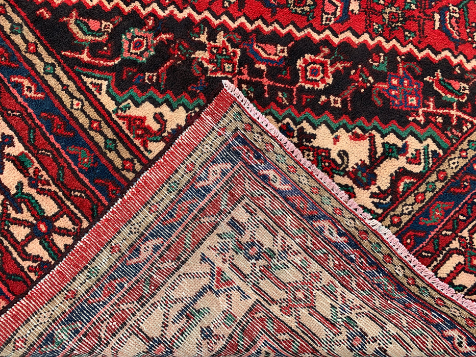 KBHM-1078 Hand-Knotted Persian Wool Rug – 11'10 x 8'6 – Red, Blue & Ivory Traditional Medallion Area Rug