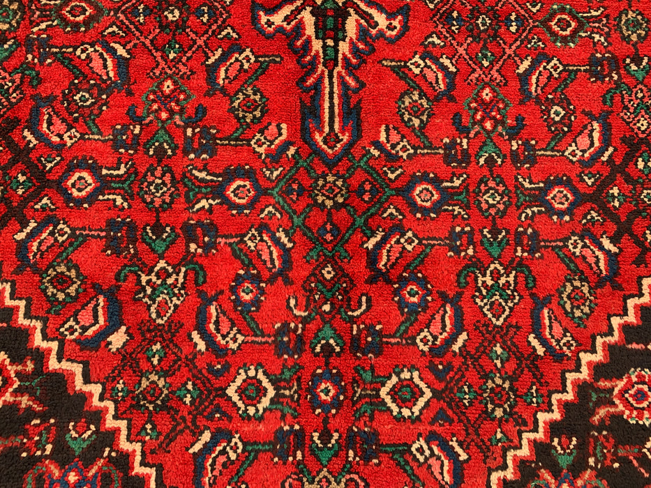 KBHM-1078 Hand-Knotted Persian Wool Rug – 11'10 x 8'6 – Red, Blue & Ivory Traditional Medallion Area Rug