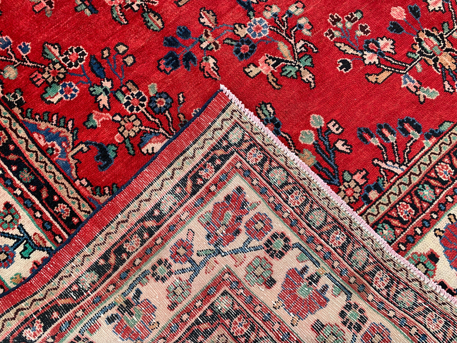 KBHM-1079 Hand-Knotted Persian Wool Rug – 11'7" x 8'8" Red, Blue & Ivory Traditional Area Rug