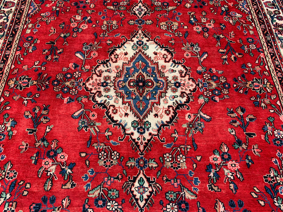 KBHM-1079 Hand-Knotted Persian Wool Rug – 11'7" x 8'8" Red, Blue & Ivory Traditional Area Rug