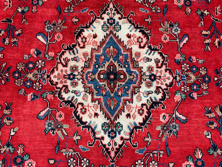 KBHM-1079 Hand-Knotted Persian Wool Rug – 11'7" x 8'8" Red, Blue & Ivory Traditional Area Rug
