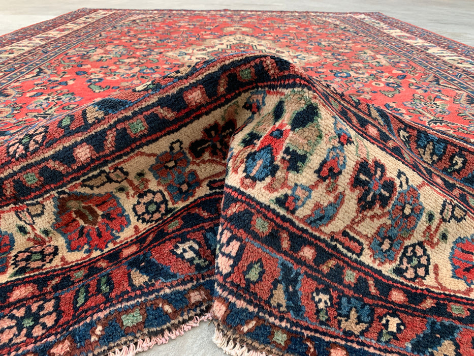 Hand-Knotted Persian Wool Rug 12'0 x 8'6 – Red, Blue & Ivory Traditional Medallion | KBHM-1081