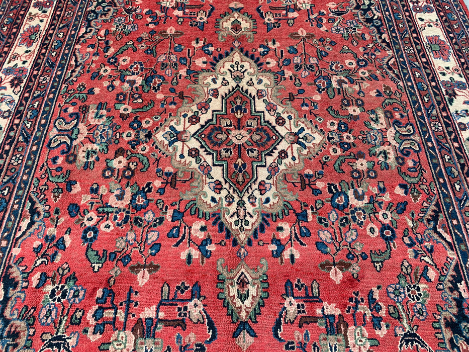 Hand-Knotted Persian Wool Rug 12'0 x 8'6 – Red, Blue & Ivory Traditional Medallion | KBHM-1081