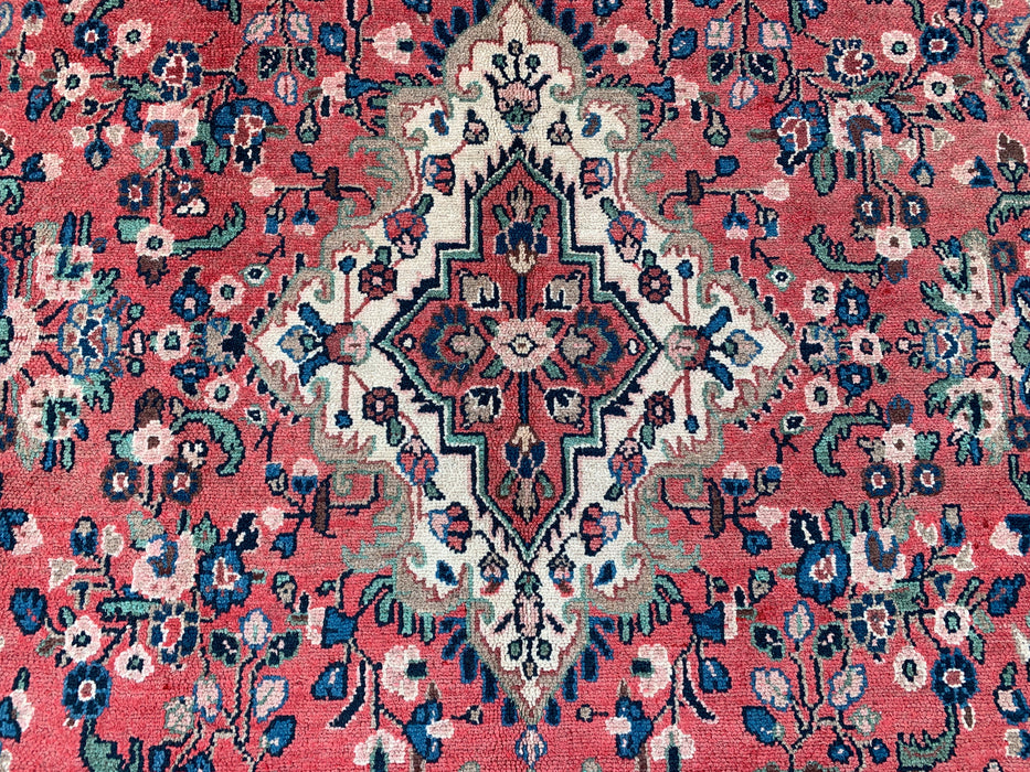 Hand-Knotted Persian Wool Rug 12'0 x 8'6 – Red, Blue & Ivory Traditional Medallion | KBHM-1081