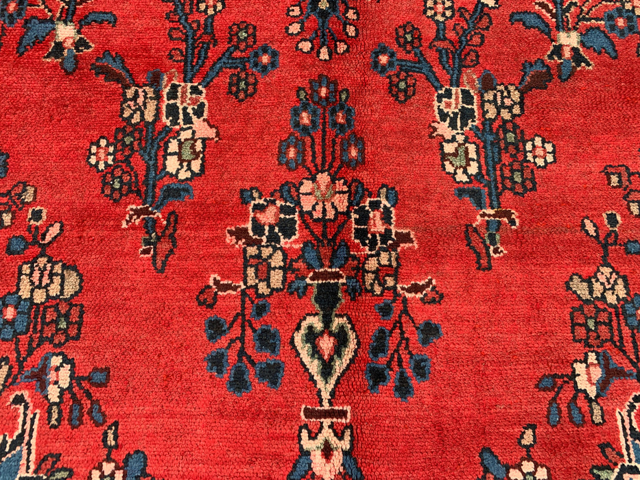11'6 x 8'8 Hand-Knotted Persian Wool Rug in Red, Blue & Ivory Traditional Floral Medallion Design | KBHM-1082