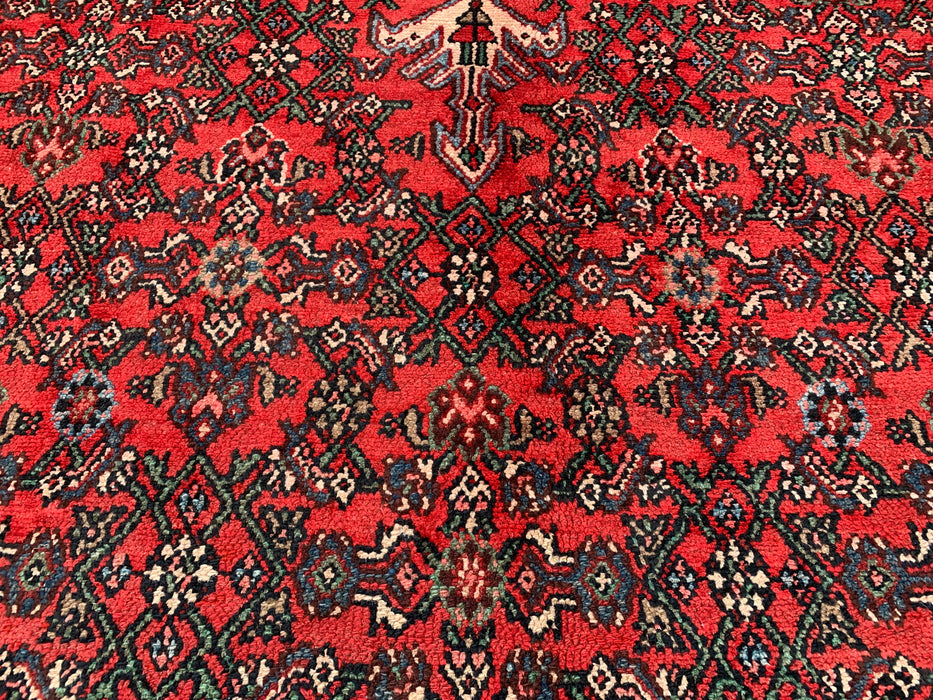 KBHM-1084 Hand-Knotted Persian Wool Rug – 11'4" x 8'7" Red, Ivory & Navy Traditional Medallion Area Rug