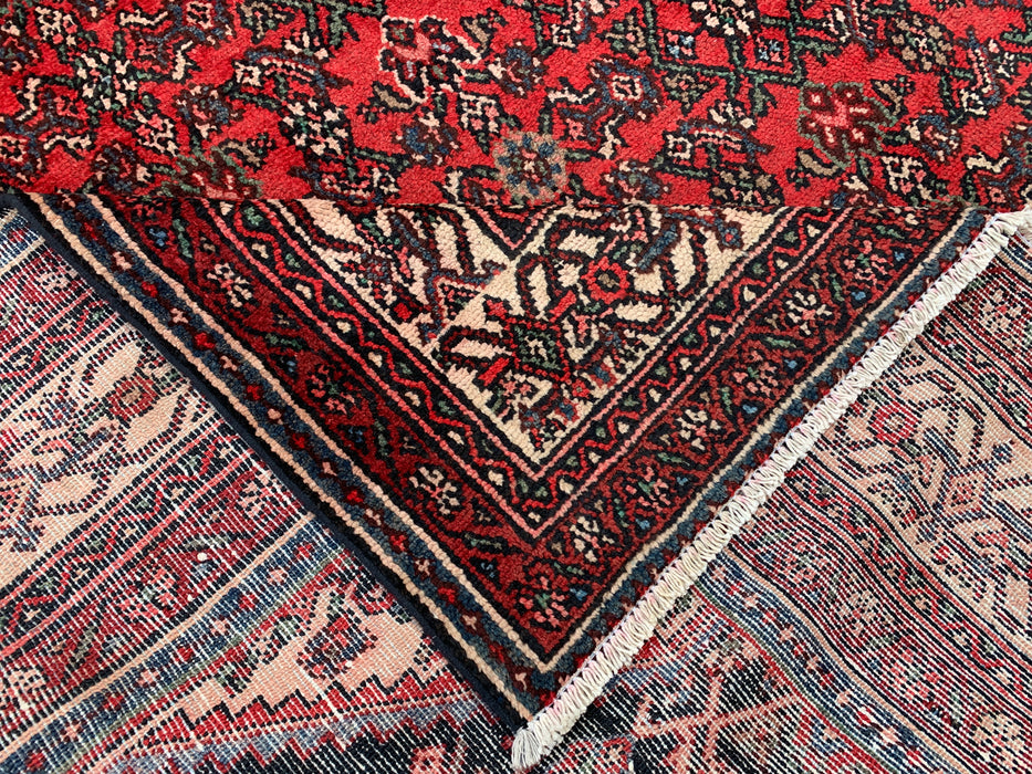 KBHM-1084 Hand-Knotted Persian Wool Rug – 11'4" x 8'7" Red, Ivory & Navy Traditional Medallion Area Rug