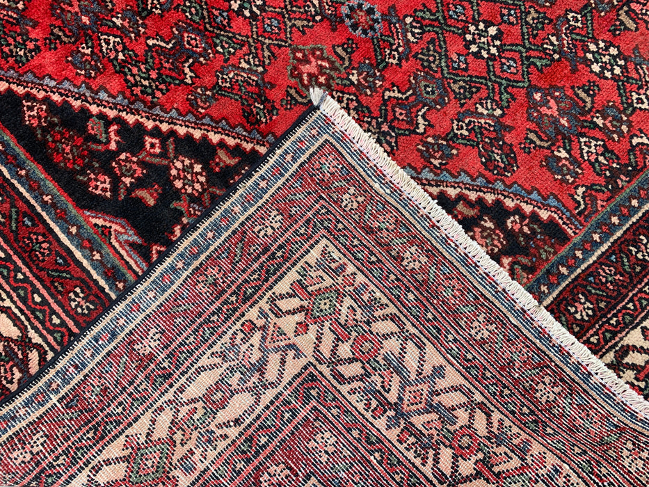 KBHM-1084 Hand-Knotted Persian Wool Rug – 11'4" x 8'7" Red, Ivory & Navy Traditional Medallion Area Rug