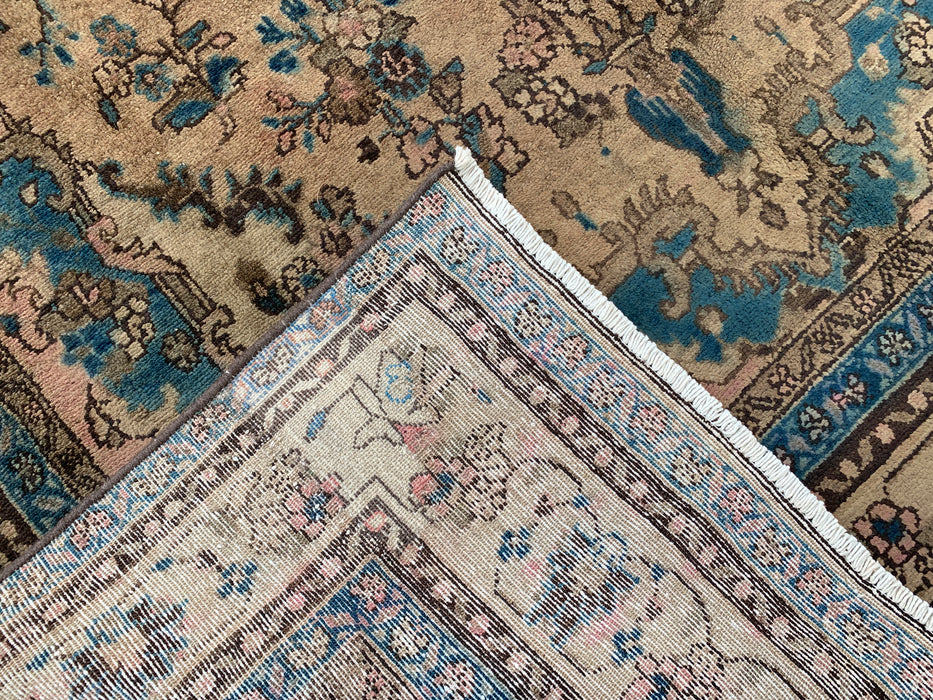 KBHM-1088 Hand-Knotted Persian Wool Rug – 10'2 x 6'6 – Ivory & Blue Traditional Floral Medallion Area Rug