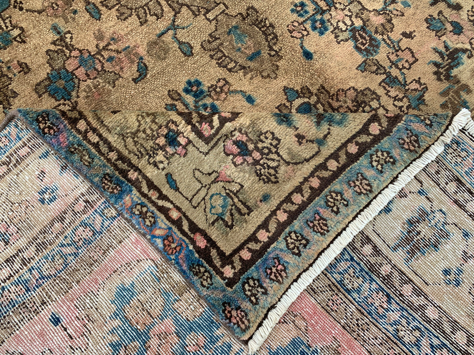 KBHM-1088 Hand-Knotted Persian Wool Rug – 10'2 x 6'6 – Ivory & Blue Traditional Floral Medallion Area Rug