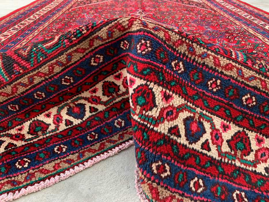 KBHM-1091 Hand-Knotted Persian Wool Rug – 10'0" x 7'0" Red, Blue & Ivory Traditional Area Rug