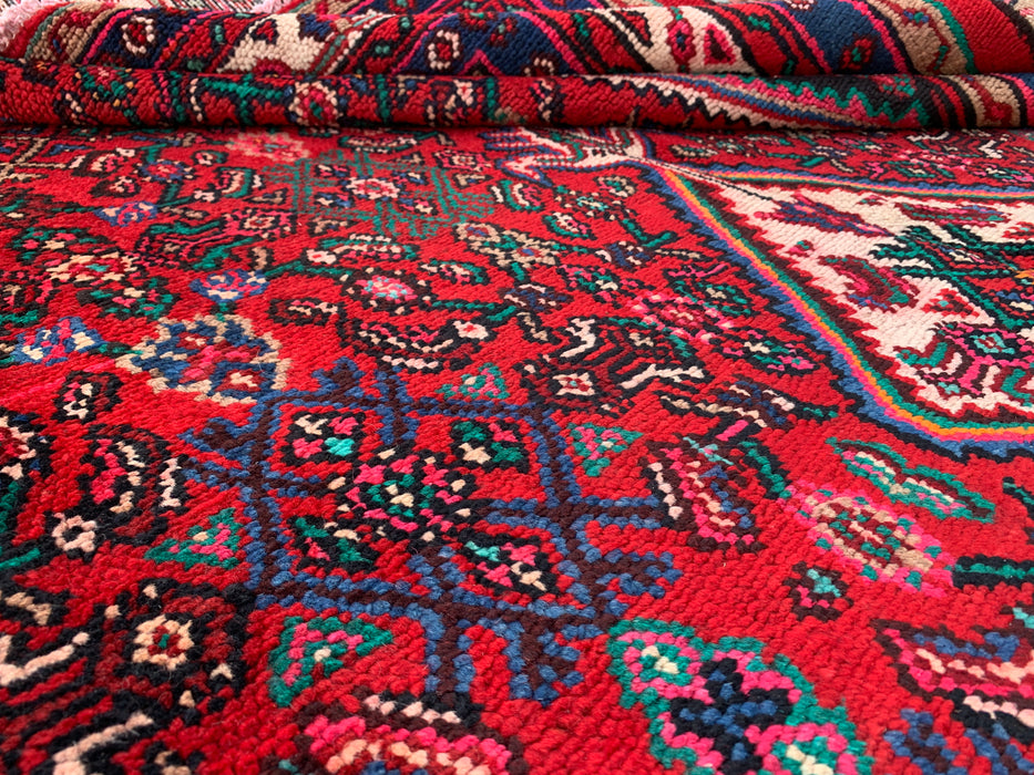 KBHM-1091 Hand-Knotted Persian Wool Rug – 10'0" x 7'0" Red, Blue & Ivory Traditional Area Rug
