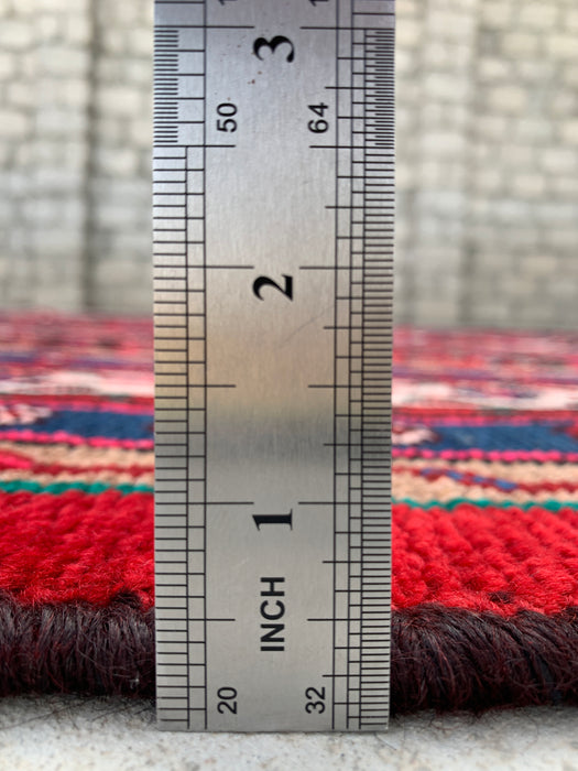 KBHM-1091 Hand-Knotted Persian Wool Rug – 10'0" x 7'0" Red, Blue & Ivory Traditional Area Rug