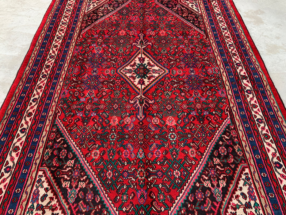 KBHM-1091 Hand-Knotted Persian Wool Rug – 10'0" x 7'0" Red, Blue & Ivory Traditional Area Rug