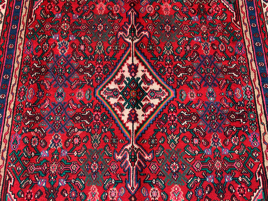 KBHM-1091 Hand-Knotted Persian Wool Rug – 10'0" x 7'0" Red, Blue & Ivory Traditional Area Rug