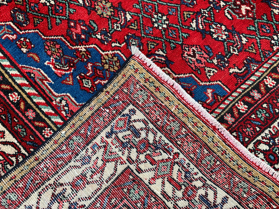 10'0 x 6'11 Hand-Knotted Persian Wool Rug in Red, Blue & Ivory Traditional Medallion Design | KBHM-1093