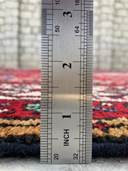 10'0 x 6'11 Hand-Knotted Persian Wool Rug in Red, Blue & Ivory Traditional Medallion Design | KBHM-1093