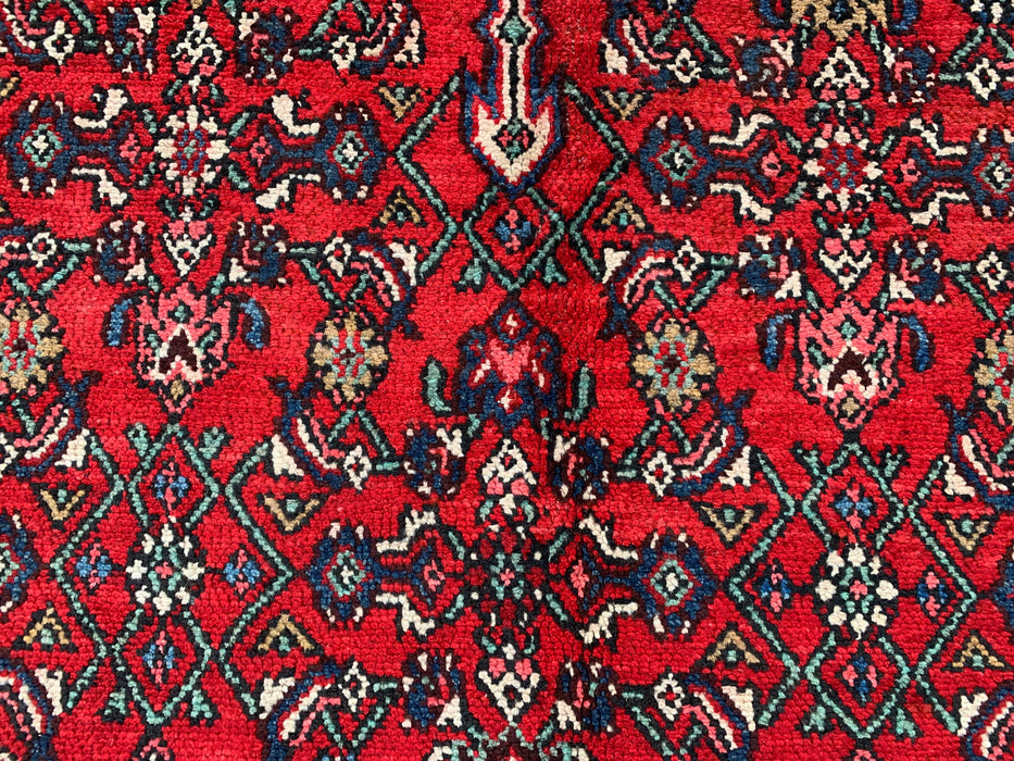 10'0 x 6'11 Hand-Knotted Persian Wool Rug in Red, Blue & Ivory Traditional Medallion Design | KBHM-1093