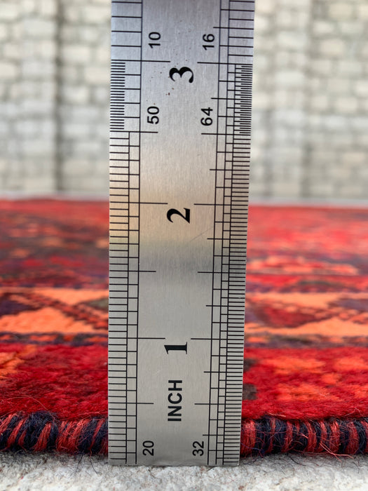 9'9 x 6'6 Hand-Knotted Persian Wool Rug in Red, Navy & Rust Tribal Medallion Design | KBHM-1095