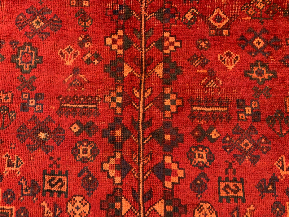 9'9 x 6'6 Hand-Knotted Persian Wool Rug in Red, Navy & Rust Tribal Medallion Design | KBHM-1095