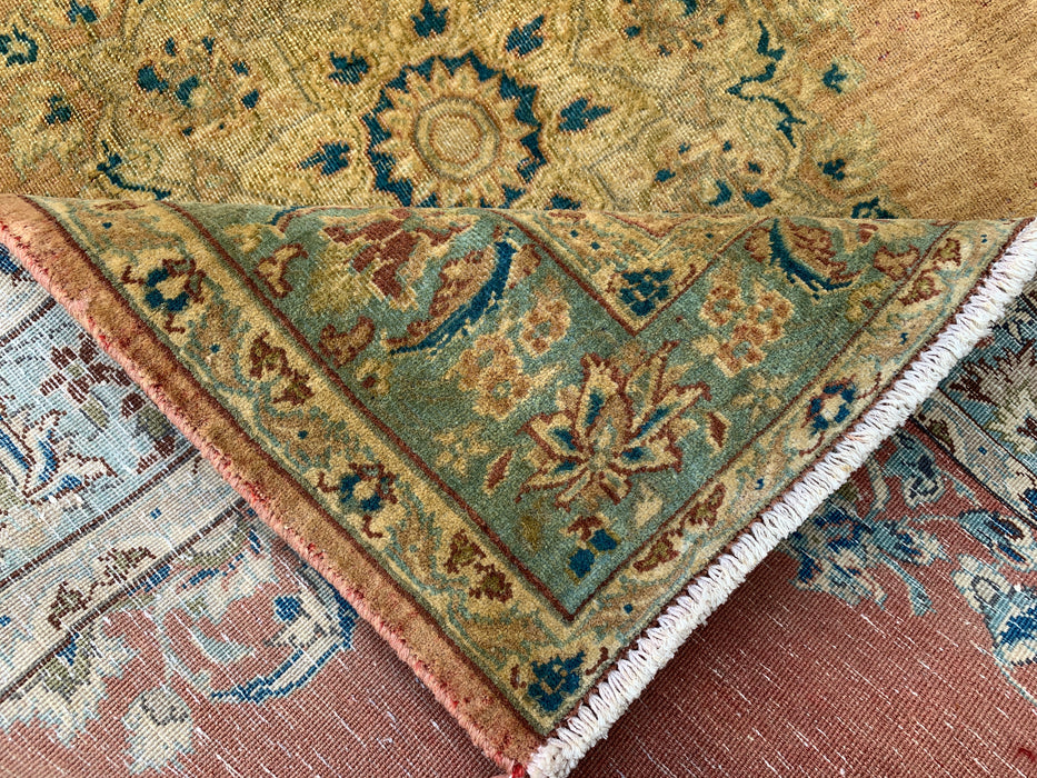 KBHM-1098 Hand-Knotted Persian Wool Rug – 5'0" x 3'9" – Beige, Light Blue & Soft Gold Traditional Medallion Rug
