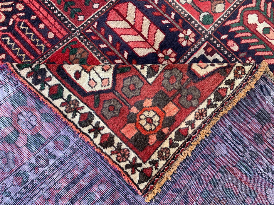 KBHM-1101 Hand-Knotted Persian Wool Rug – 10'5 x 6'8 Red, Ivory & Brown Panel Design Area Rug