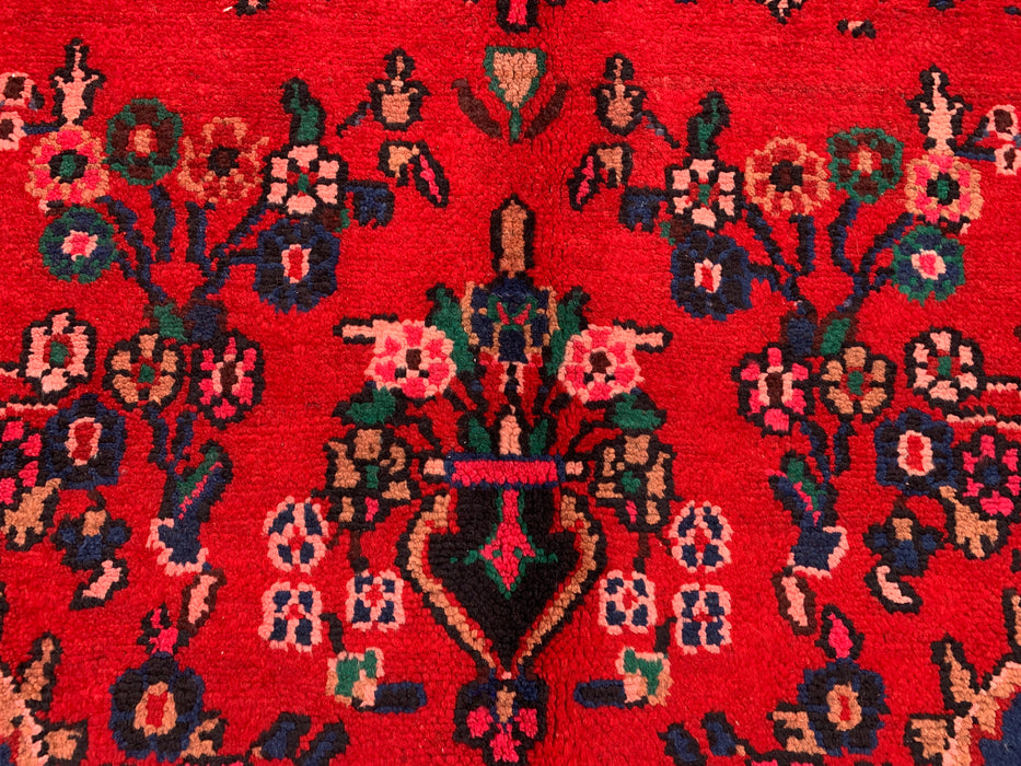 Hand-Knotted Persian Wool Rug - 10'8" x 6'11" - Red, Navy & Ivory Traditional Medallion Rug - KBHM-1103