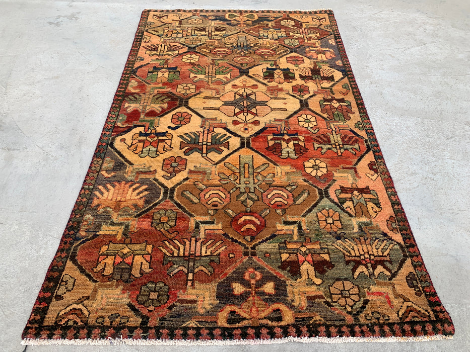 KBHM-1109 Hand-Knotted Persian Wool Rug – 5'6" x 3'3" Earth Tone Tribal Accent Rug