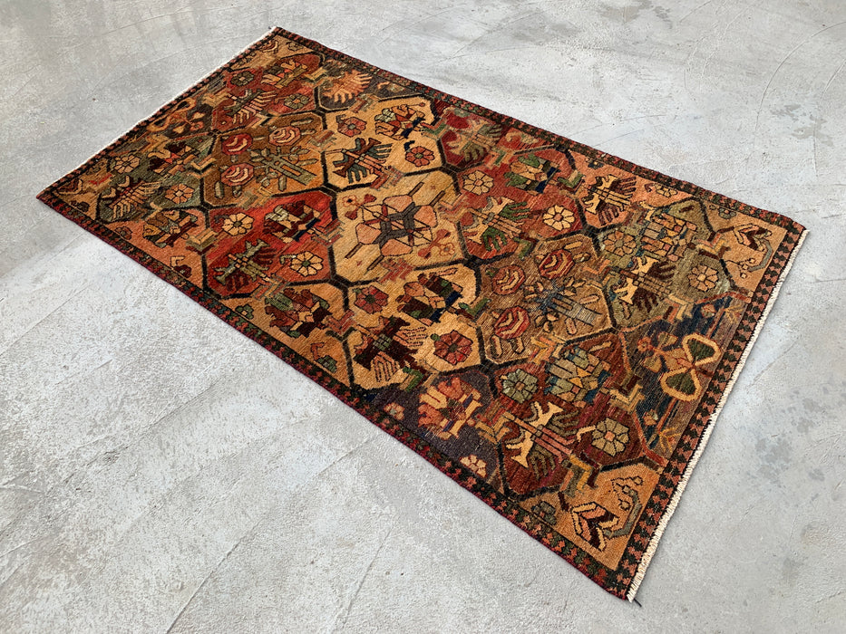 KBHM-1109 Hand-Knotted Persian Wool Rug – 5'6" x 3'3" Earth Tone Tribal Accent Rug