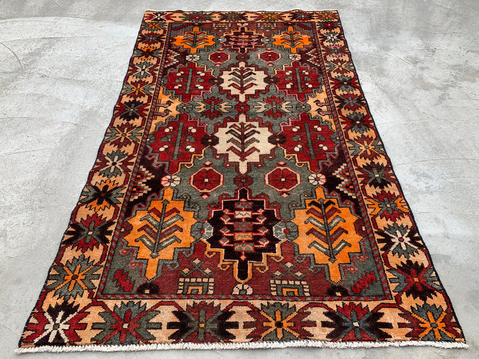 Hand-Knotted Persian Wool Rug 6'11 x 4'0 Gray Red Tribal Rug - KBHM-1110