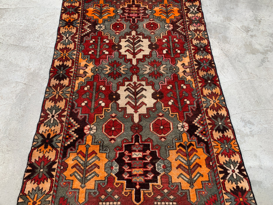 Hand-Knotted Persian Wool Rug 6'11 x 4'0 Gray Red Tribal Rug - KBHM-1110